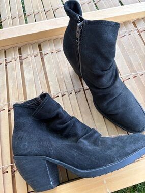 Born Black Suede Slouch Ankle Boots